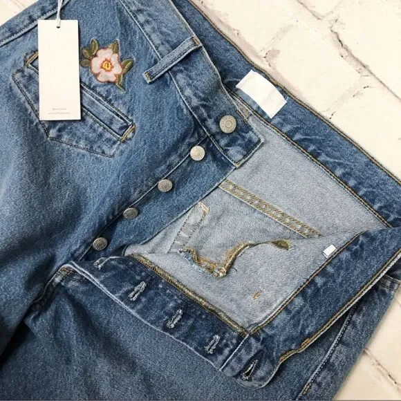 Boyish Billy Fantasia Blue Jeans Embroidery Flower - Picture 2 of 8